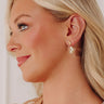 Kendra Scott Ivy Vintage Gold Drop Earrings in White Abalone Image - 1