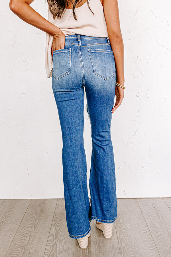 The Claire High Waist Distressed Flares