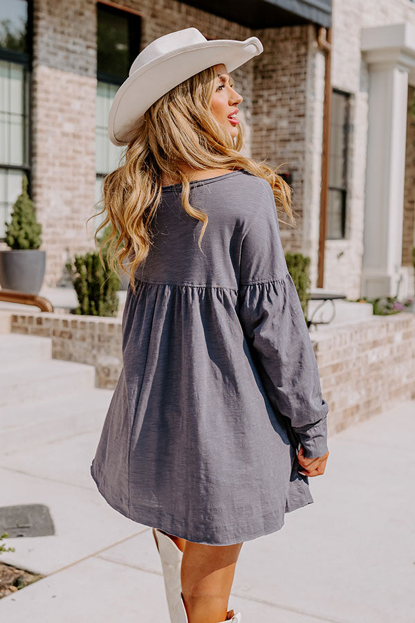 Country Stroll Shift Tunic In Slate