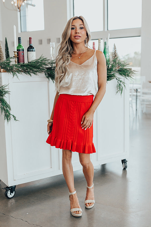 Cranberry Martini Velvet Tank In Cream