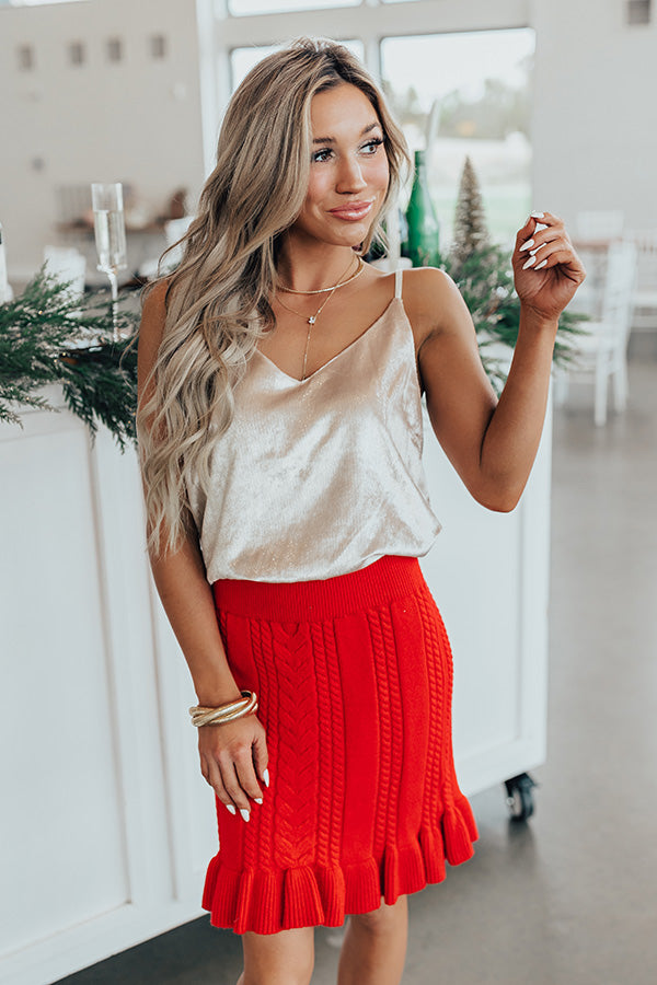 Cranberry Martini Velvet Tank In Cream