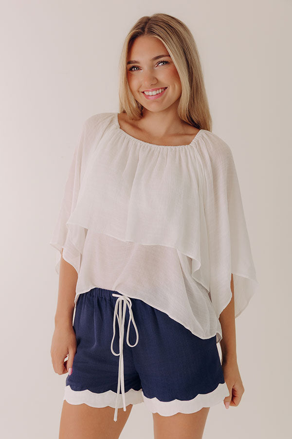 Lovely Day Tiered Shift Top in White Image - 1
