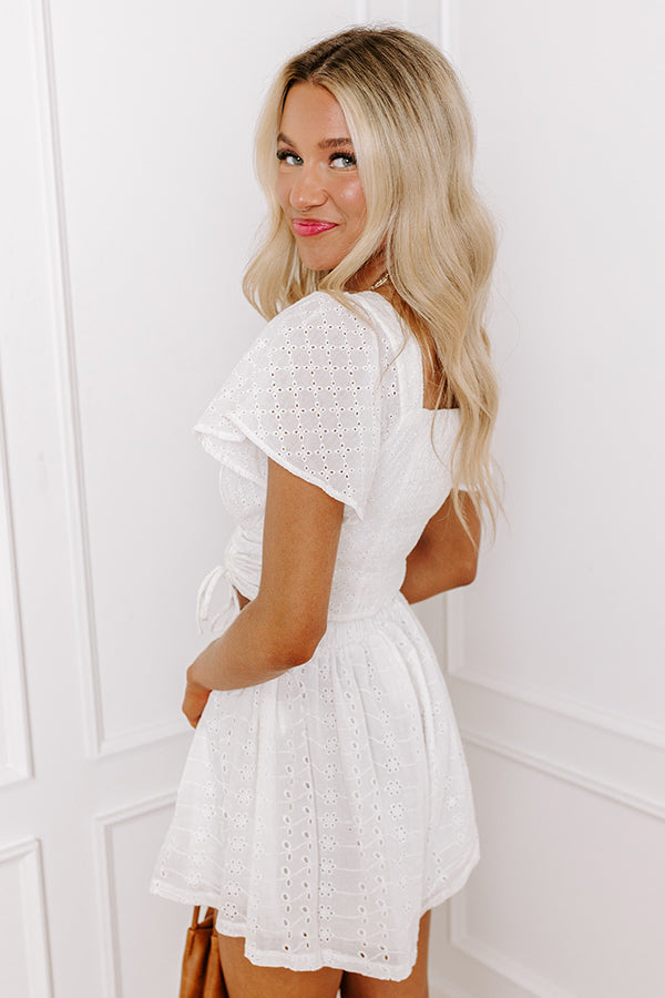 My Sunny Side Eyelet Crop Top In White