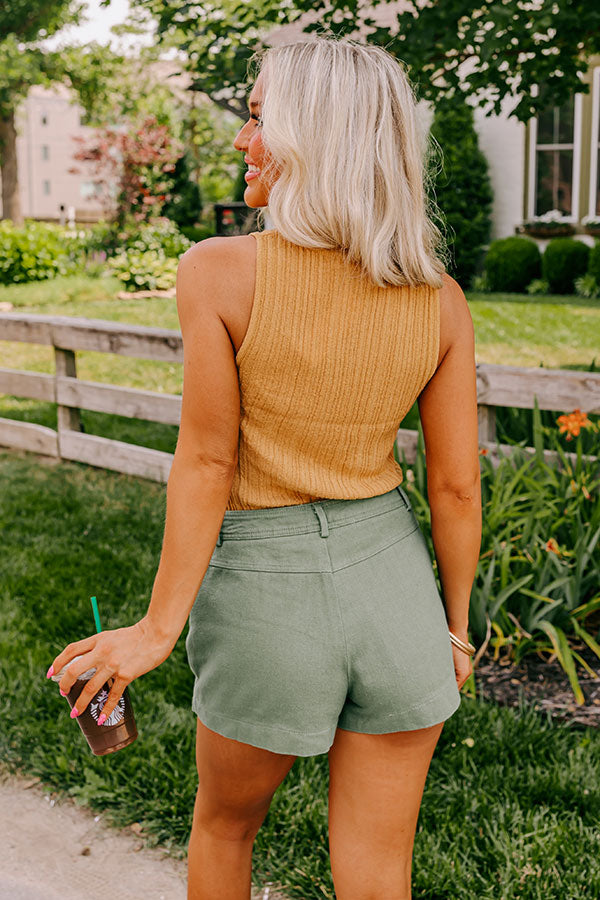 Summer Air Knit Tank In Camel