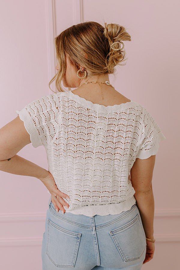 Bluebird Cafe Knit Top In White