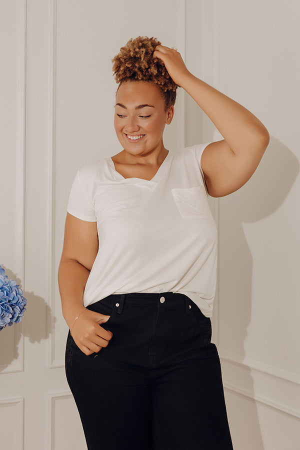 Casual Convo Shift Tee in Ivory Curves Image - 2