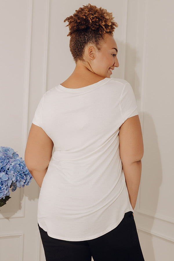 Casual Convo Shift Tee in Ivory Curves Image - 3