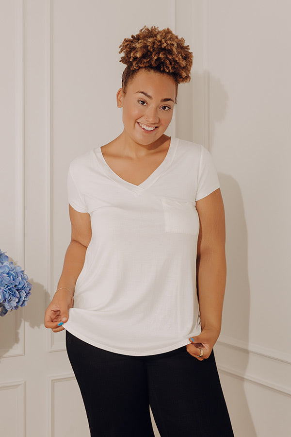 Casual Convo Shift Tee in Ivory Curves Image - 1