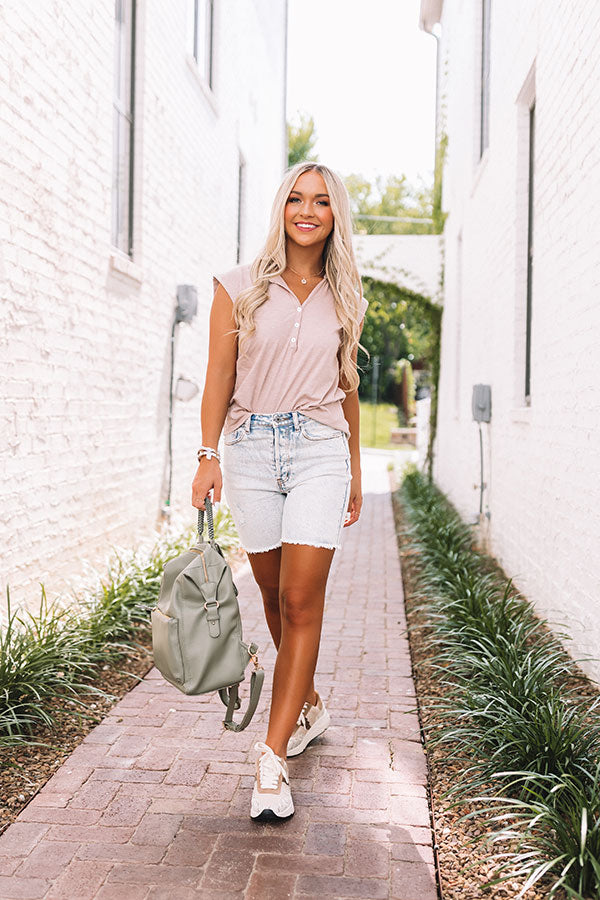 Epic Joy Shift Top In Iced Latte Image - 4