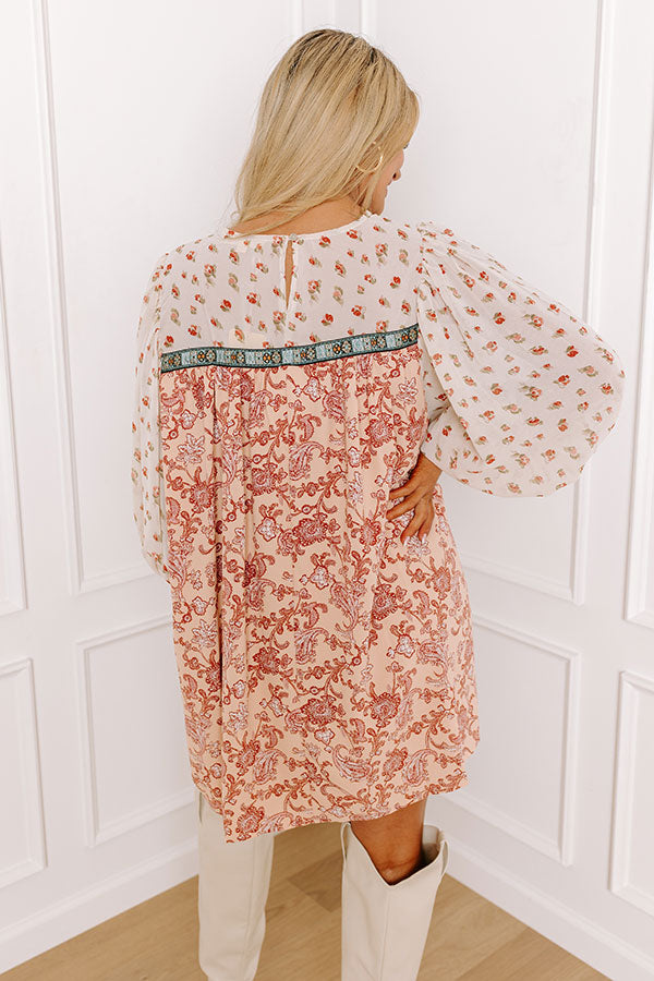 Pretty Jubilee Shift Dress In Peach