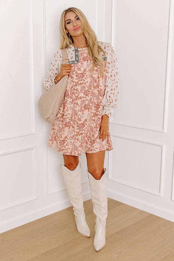 Pretty Jubilee Shift Dress In Peach