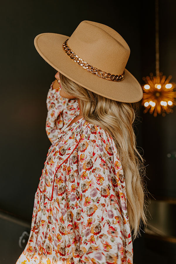 Love Of Lattes Felt Fedora In Iced Latte