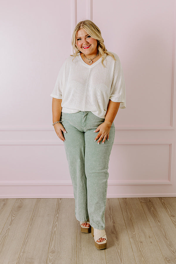 Sweet Daybreak Knit Shift Top In Ivory Curves