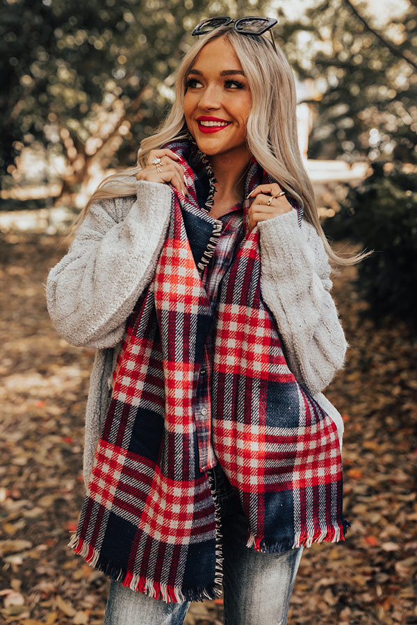 Pumpkin Patch Please Plaid Scarf Image - 1