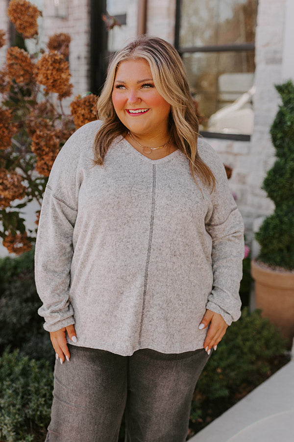 Cozy Coast Shift Top In Grey Curves