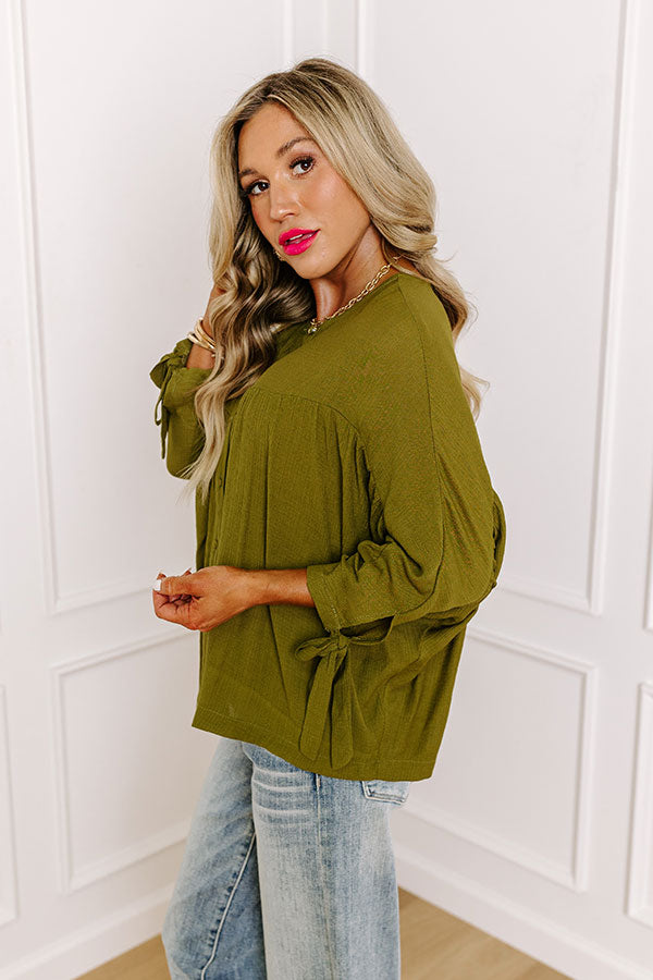 Made For Each Other Shift Top In Green