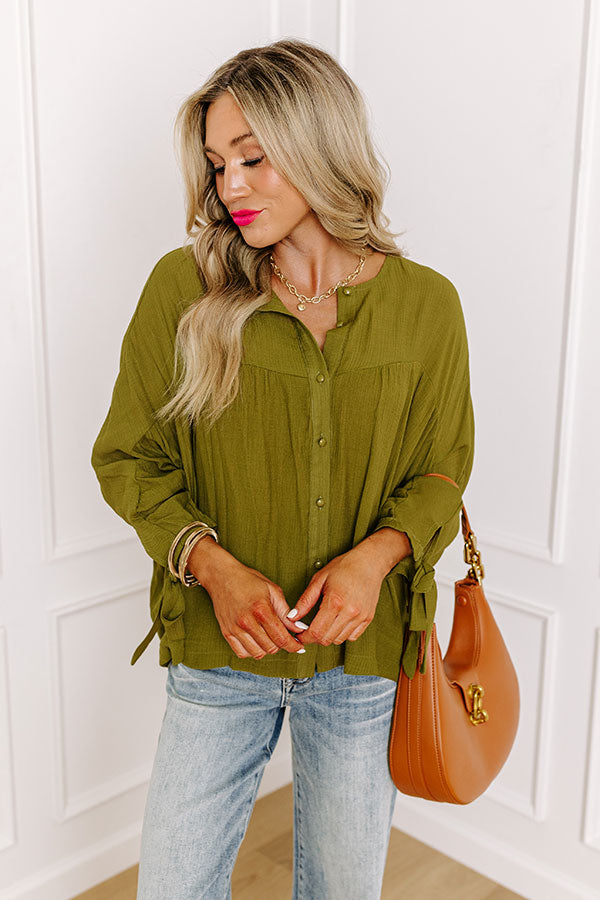 Made For Each Other Shift Top In Green