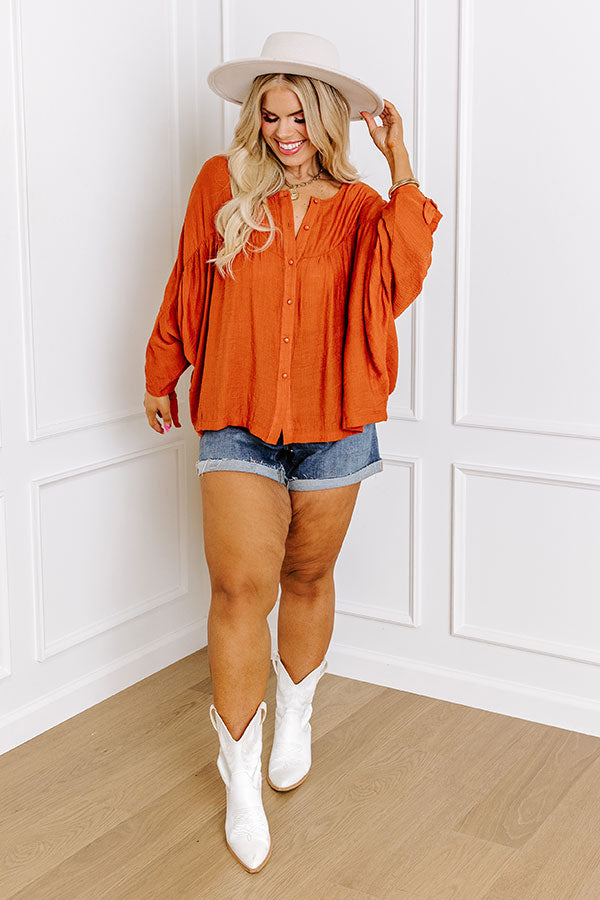 Made For Each Other Shift Top In Rust Curves