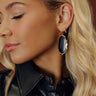 Kendra Scott Baroque Ella Gold Drop Earrings in Black Banded Agate Image - 1