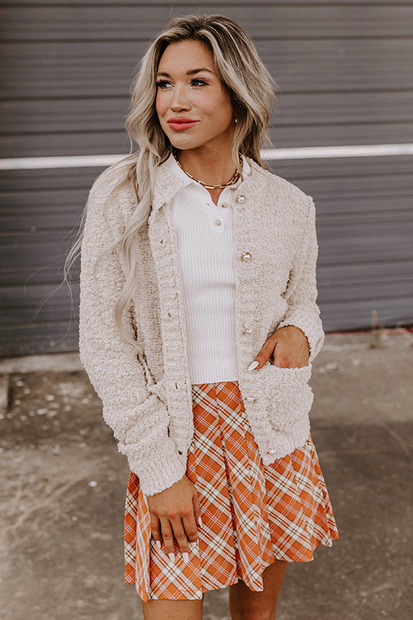 Frozen Frappe Popcorn Knit Cardigan