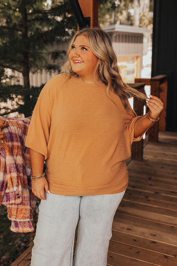 Weekend Living Shift Top In Pumpkin Curves