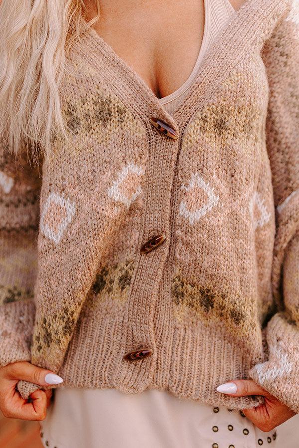 Gave You My Heart Knit Cardigan In Warm Taupe