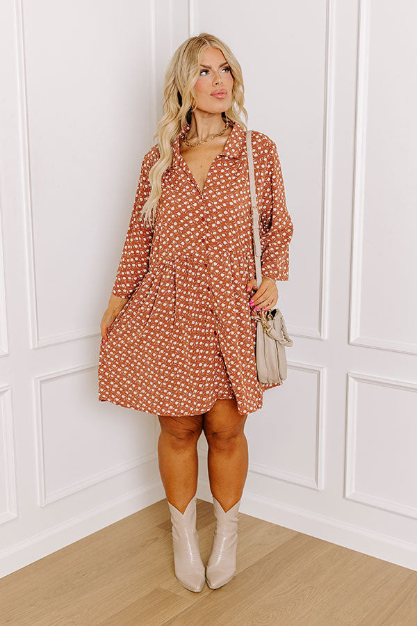 Cherry Mood Tunic Dress In Camel Curves