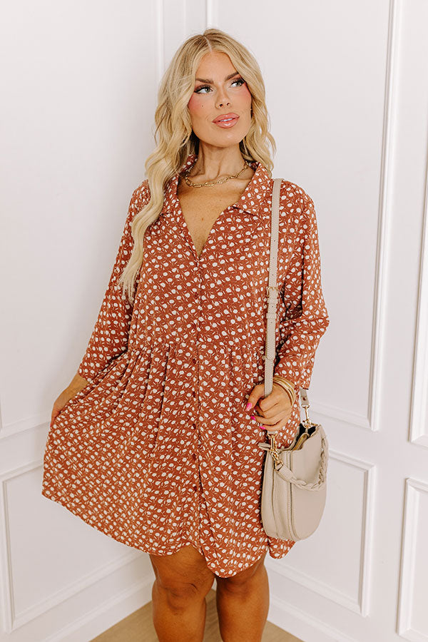 Cherry Mood Tunic Dress In Camel Curves