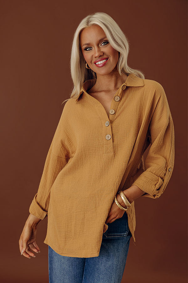 Cozy Reputation Shift Top in Khaki Image - 1