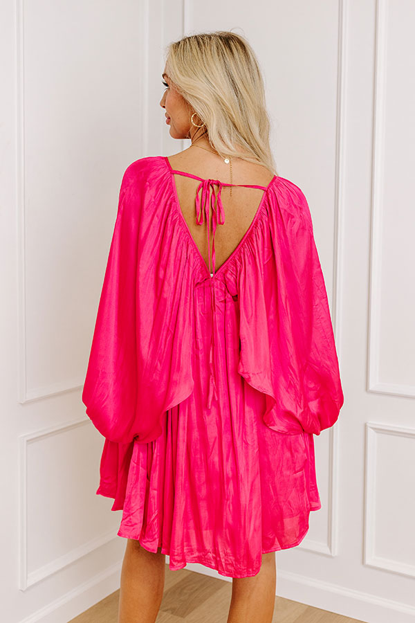 Impeccably Dressed Satin Dress In Pink