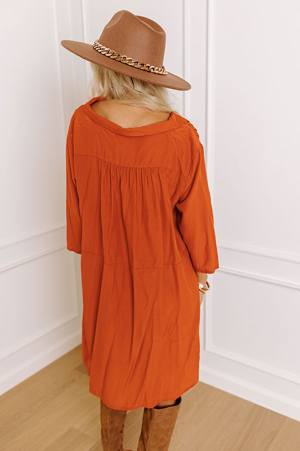 Always On Time Babydoll Tunic Dress In Tangerine