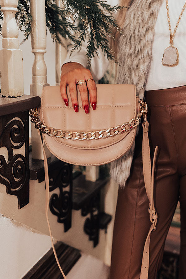 Chance At Love Faux Leather Crossbody In Natural Image - 2