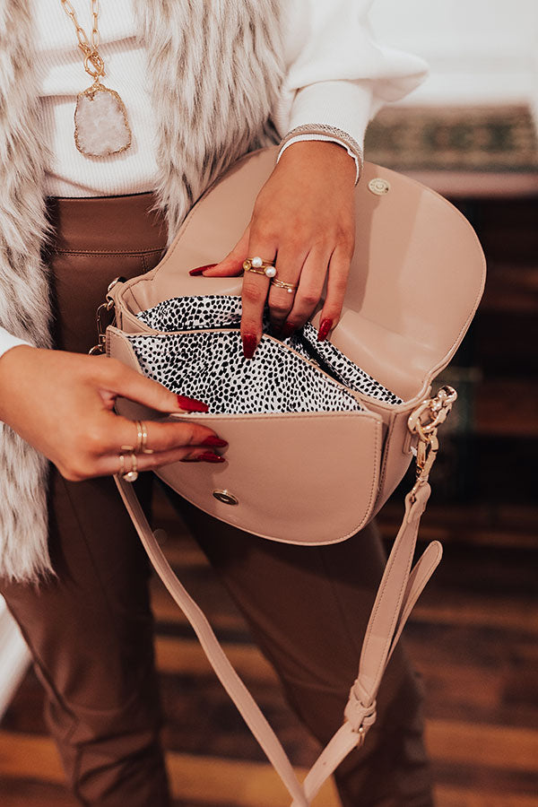 Chance At Love Faux Leather Crossbody In Natural Image - 3