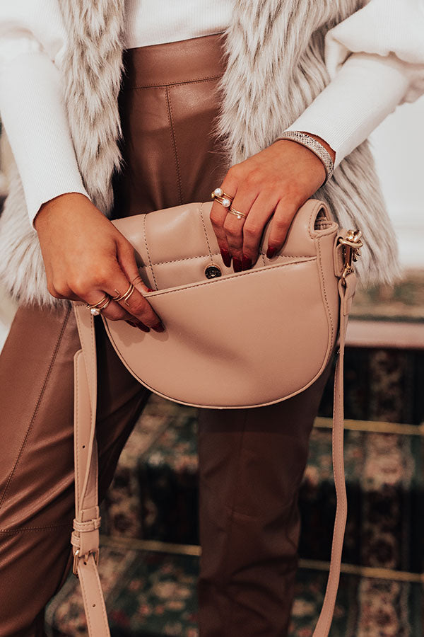 Chance At Love Faux Leather Crossbody In Natural Image - 4