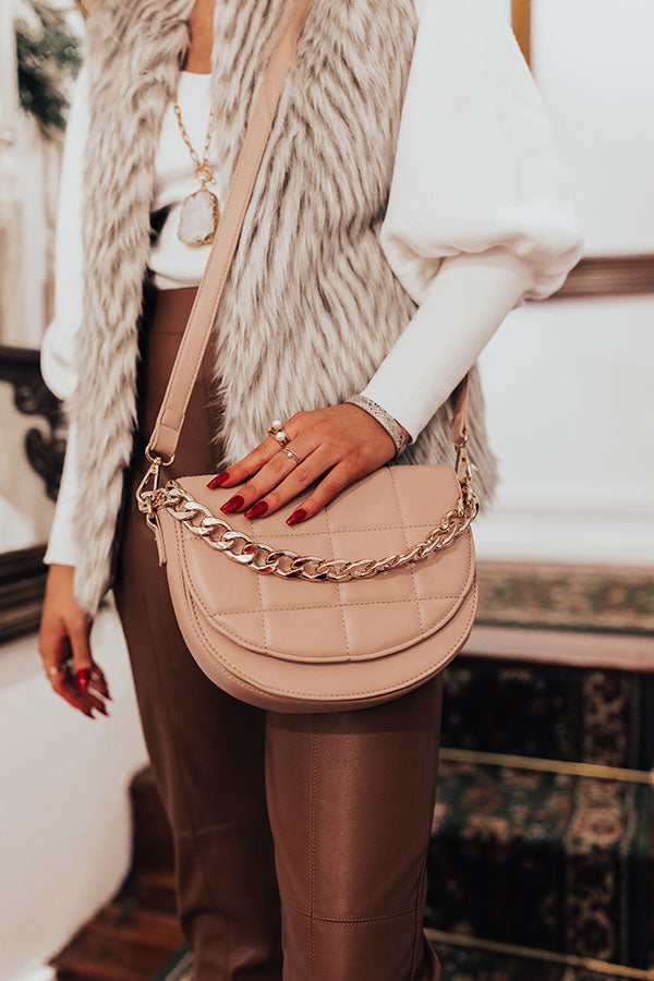 Chance At Love Faux Leather Crossbody In Natural Image - 5