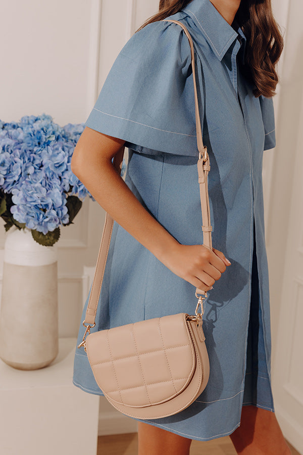 Chance At Love Faux Leather Crossbody In Natural