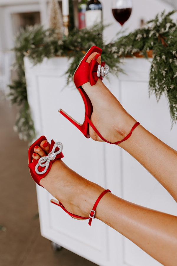 The Essey Satin Heel In Red