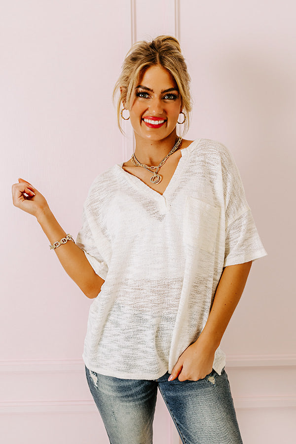 Cape Cod Nights Knit Top In White