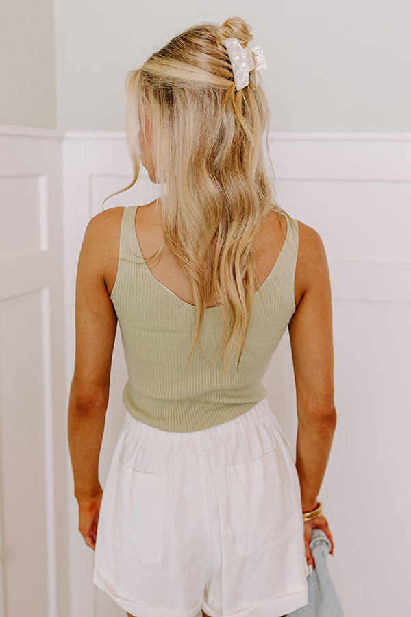 Shore Meetup Crop Top In Pear