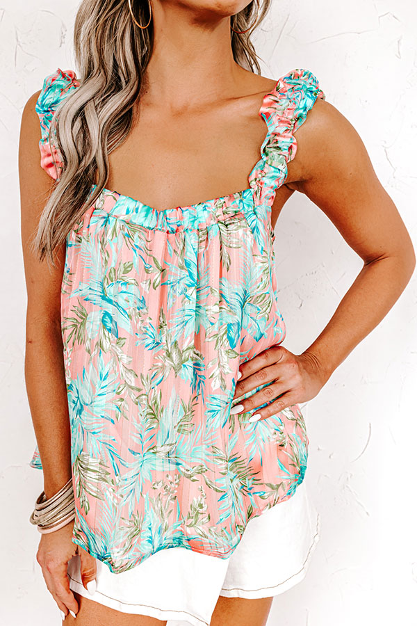 On A Wave Floral Shift Top in Peach