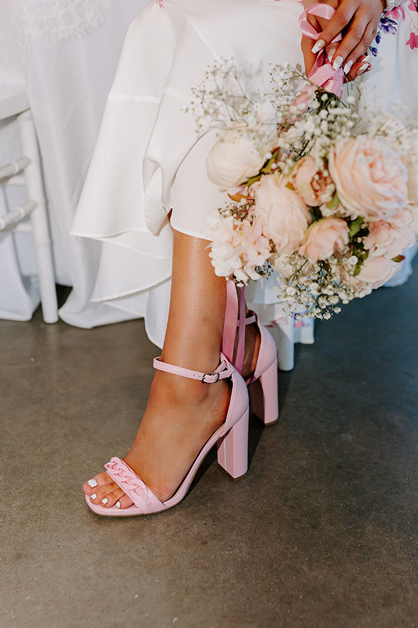 The Minnie Faux Leather Heel In Light Pink