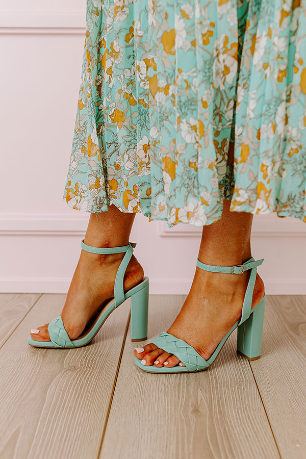 The Lyssi Faux Leather Heel In Ocean Wave