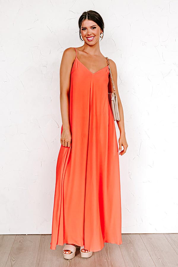 Easy On Me Maxi In Dark Tangerine