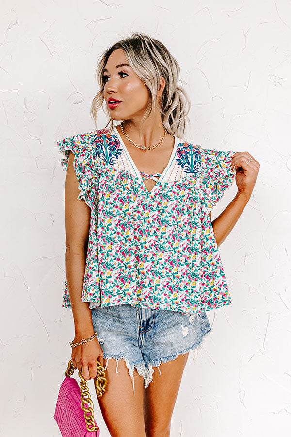 Summer In Sicily Floral Shift Top