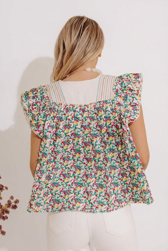 Summer In Sicily Floral Shift Top Image - 4