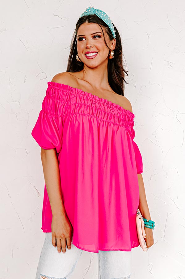 Made For Merriment Shift Top in Hot Pink