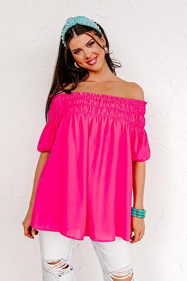 Made For Merriment Shift Top in Hot Pink