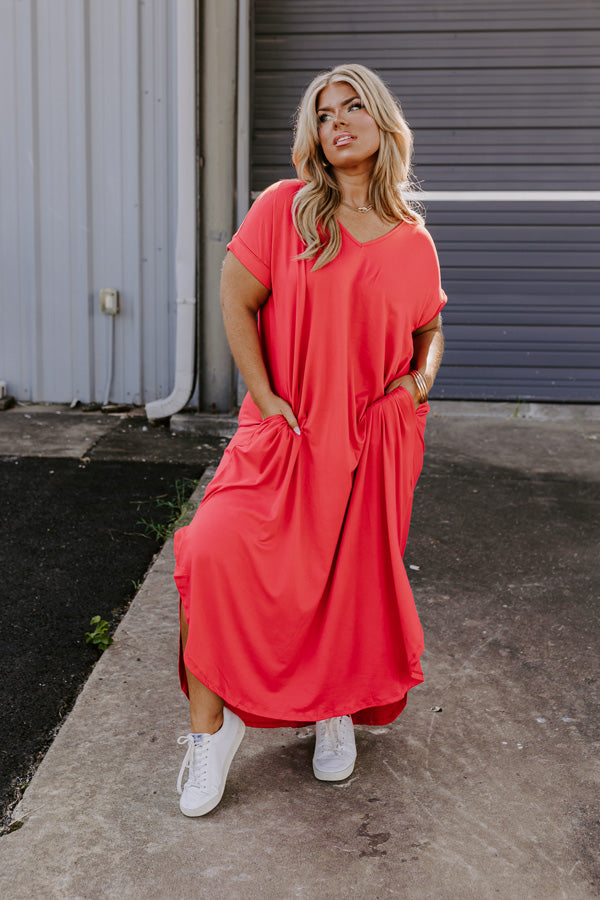 Just My Type T-Shirt Maxi In Red Curves