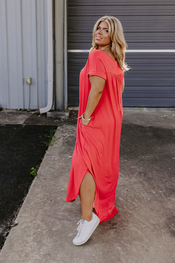 Just My Type T-Shirt Maxi In Red Curves