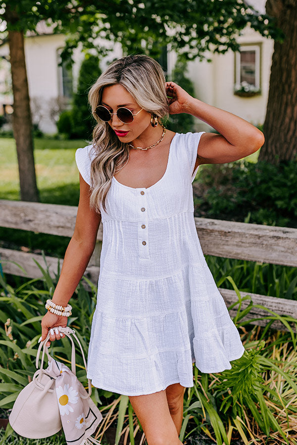 Prettiest Smile Babydoll Dress In White